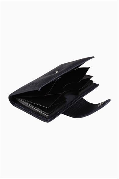 Hakiki Deri RFID Korumalı Akordiyon Kartlık 415 - Lacivert