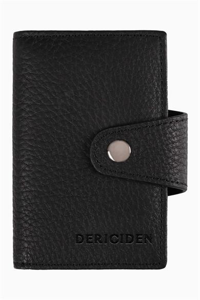 Hakiki Deri RFID Korumalı Akordiyon Kartlık 415 - Siyah