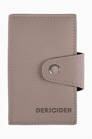 Hakiki Deri RFID Korumalı Akordiyon Kartlık 415 - Vizon