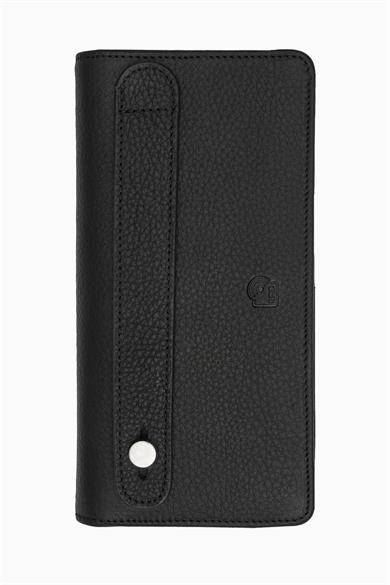 Hakiki Deri RFID Korumalı Telefonlu El Portföyü 804 - Siyah