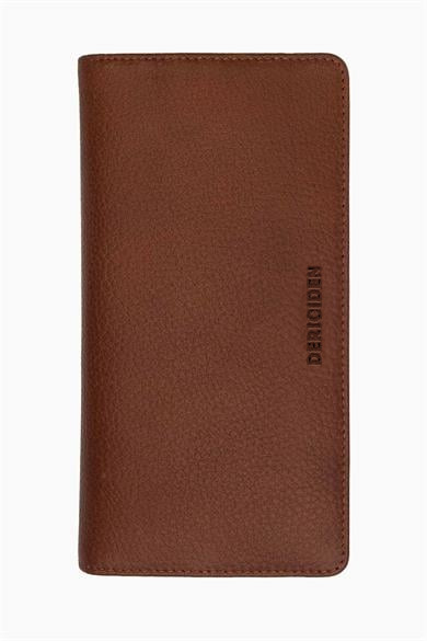 Hakiki Deri RFID Korumalı Telefonlu El Portföyü 804 - Taba