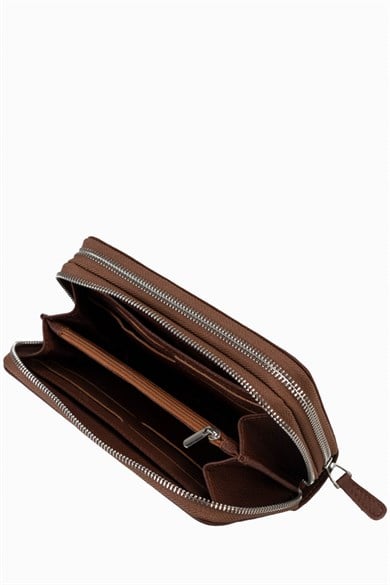 Hakiki Deri Unisex El Portföyü 8265MG - Taba