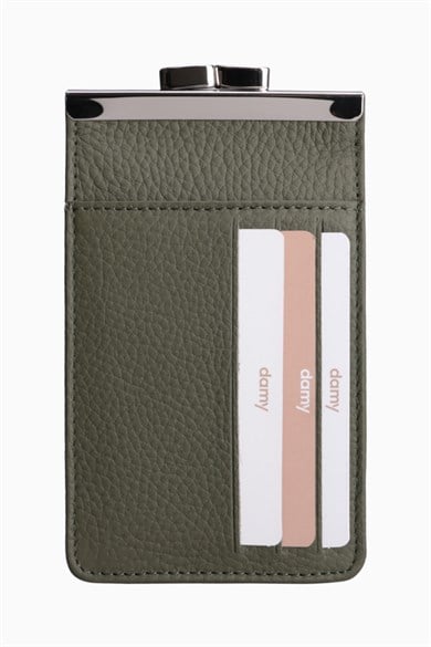 Hakiki Deri Unisex Kartlıklı  Sigaralık 701 - Haki — görsel 5