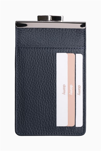 Hakiki Deri Unisex Kartlıklı Sigaralık 701 - Lacivert — görsel 5