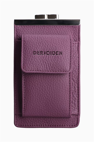 Hakiki Deri Unisex Kartlıklı Sigaralık 701 - Mürdüm