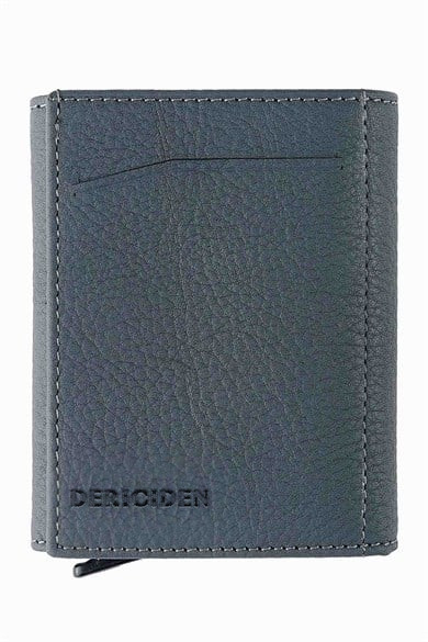 Hakiki Deri Unisex Mekanizmalı Cüzdan 626MG - Gri