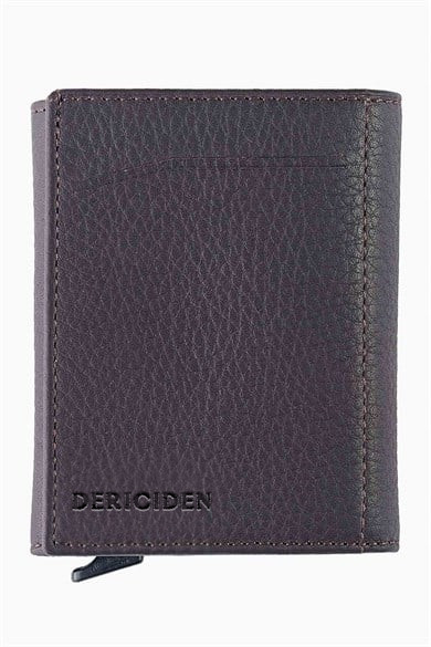 Hakiki Deri Unisex Mekanizmalı Cüzdan 626MG - Kahve