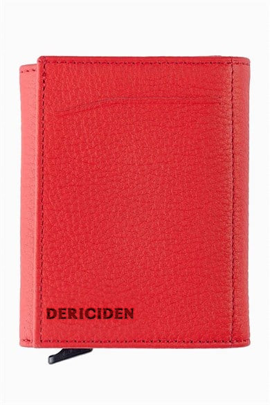 Hakiki Deri Unisex Mekanizmalı Cüzdan 626MG - Kırmızı