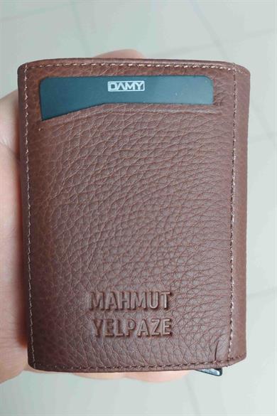 Hakiki Deri Unisex Mekanizmalı Cüzdan 626MG - Taba — görsel 5