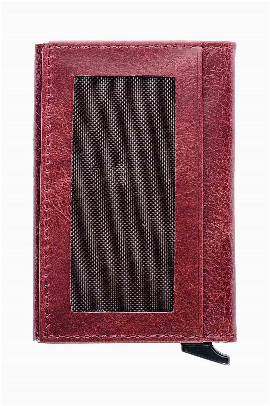 Hakiki Deri Unisex Mekanizmalı Kartlık 611CR - Bordo